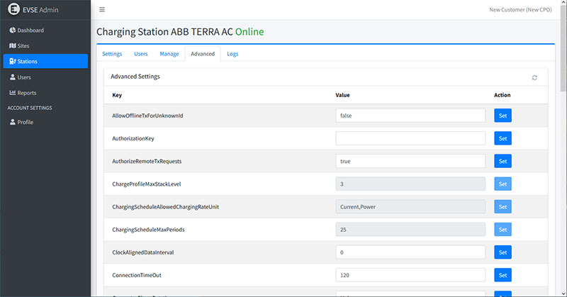 OCPP 1.6 Configuration Keys